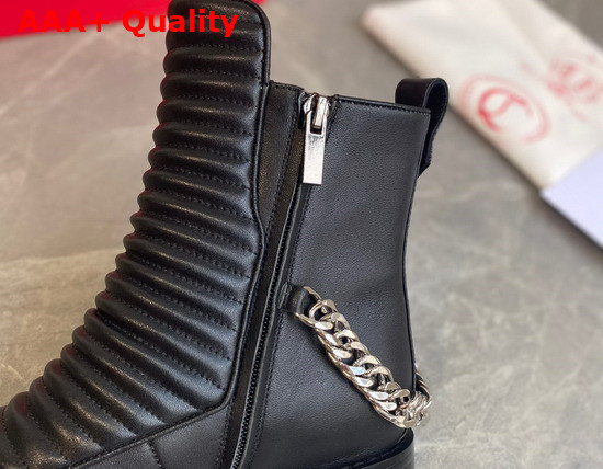 Christian Louboutin Women Ankle Boot in Black Calf Leather Replica