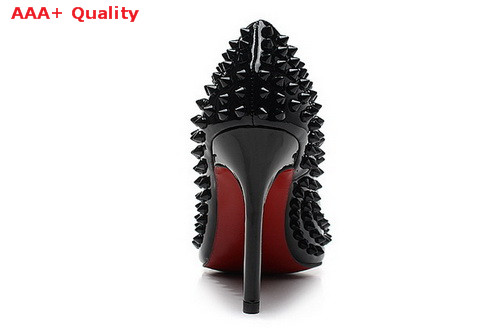 Louboutin Pigalle Spikes 100mm Heel Black Leather for Sale