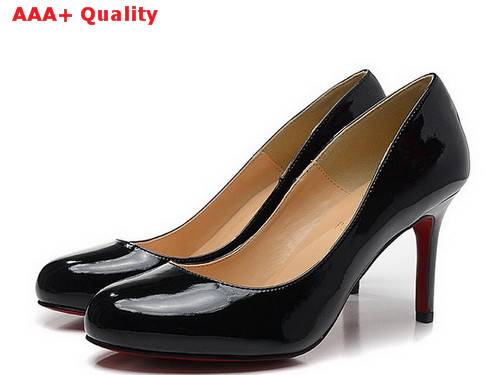 Louboutin Simple Pump 80mm Heel Shiny Black for Sale