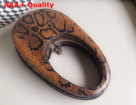 Coperni Mini Swipe Python Printed Leather Bag in Brown Replica
