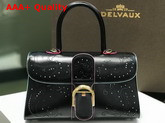 Delvaux Brillant East West Mini Bag in Black Perforated Leather Replica