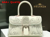 Delvaux Brillant East West Mini Bag in White Perforated Leather Replica