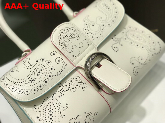 Delvaux Brillant East West Mini Bag in White Perforated Leather Replica