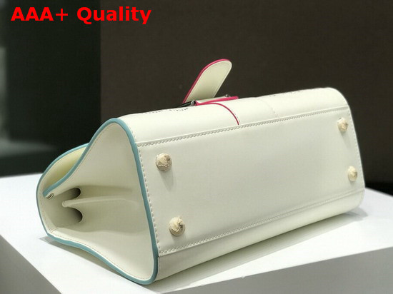 Delvaux Brillant East West Mini Bag in White Perforated Leather Replica