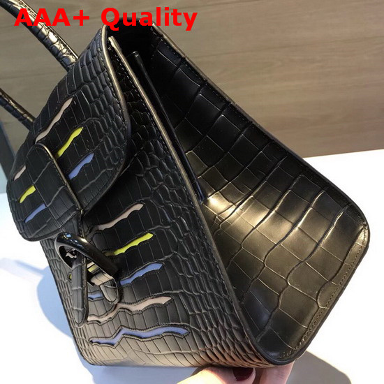 Delvaux Brillant MM Bag Black Crocodile Leather Replica