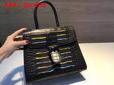 Delvaux Brillant MM Bag Black Crocodile Leather Replica