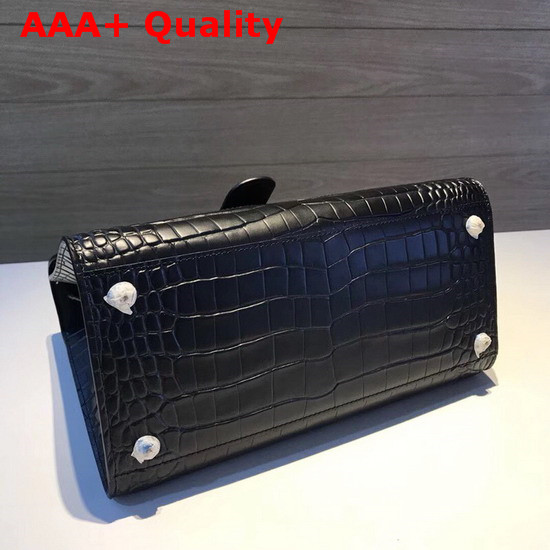 Delvaux Brillant MM Bag Black Crocodile Leather Replica