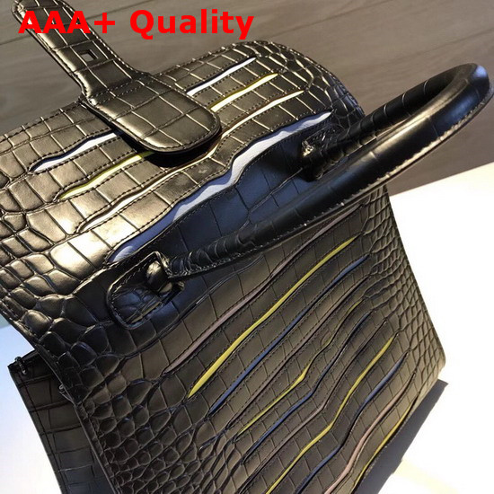 Delvaux Brillant MM Bag Black Crocodile Leather Replica