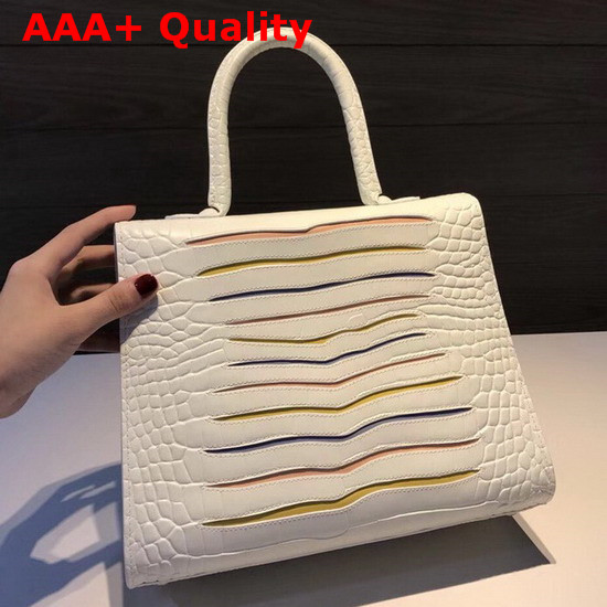 Delvaux Brillant MM Bag White Crocodile Leather Replica