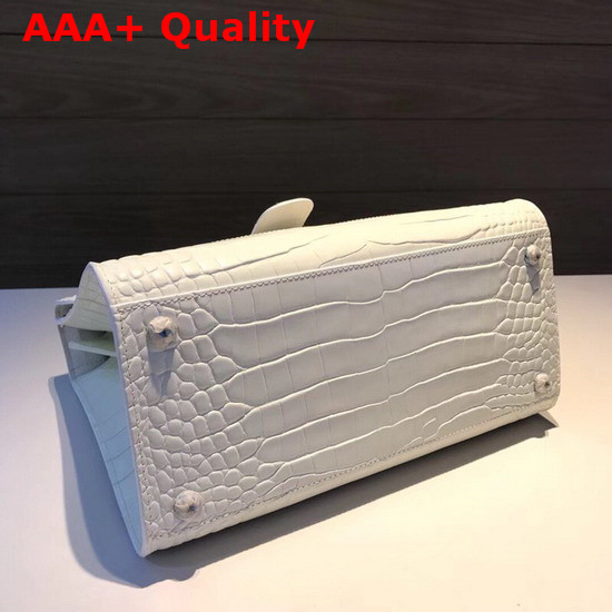 Delvaux Brillant MM Bag White Crocodile Leather Replica