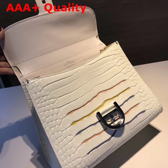 Delvaux Brillant MM Bag White Crocodile Leather Replica