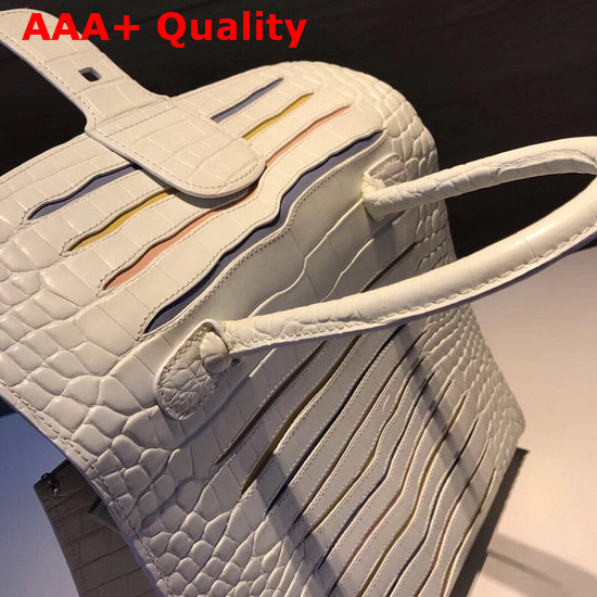 Delvaux Brillant MM Bag White Crocodile Leather Replica