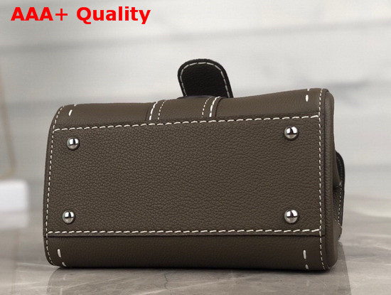 Delvaux Brillant Mini Bag in Taupe Grain Leather with Hand Stitching Details Replica