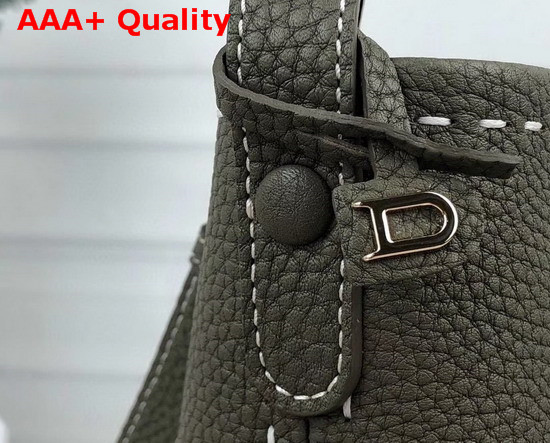 Delvaux Pin Mini Bucket Bag Dark Green Taurillon Soft Leather Replica