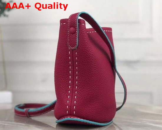 Delvaux Pin Mini Bucket Bag Red Taurillon Soft Leather Replica