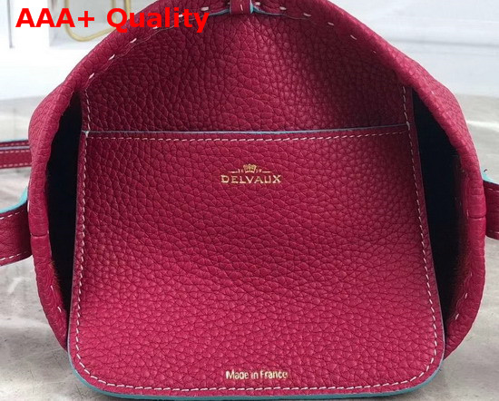 Delvaux Pin Mini Bucket Bag Red Taurillon Soft Leather Replica