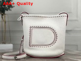 Delvaux Pin Mini Bucket Bag White Taurillon Soft Leather Replica