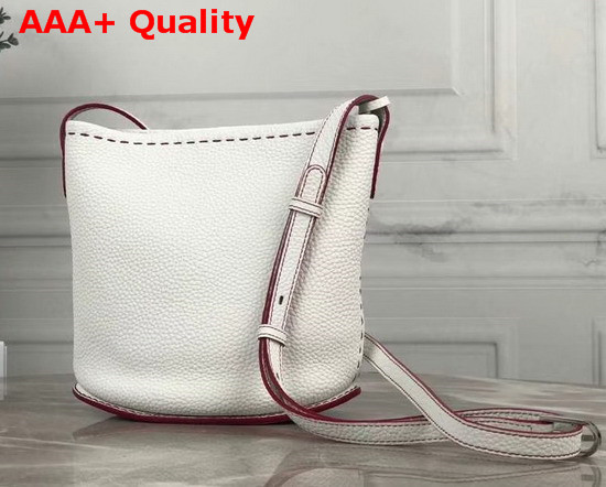 Delvaux Pin Mini Bucket Bag White Taurillon Soft Leather Replica