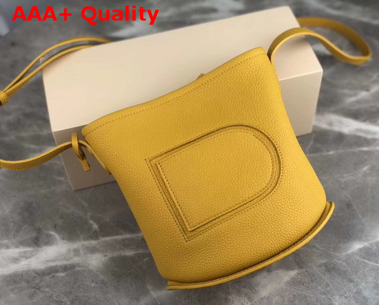 Delvaux Pin Mini Bucket Bag Yellow Taurillon Soft Leather Replica