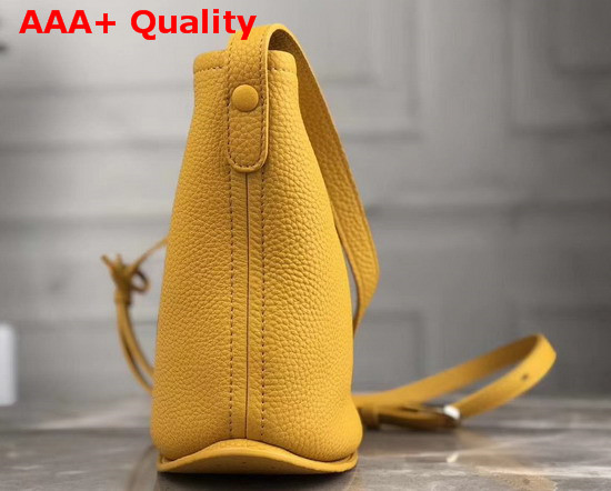 Delvaux Pin Mini Bucket Bag Yellow Taurillon Soft Leather Replica