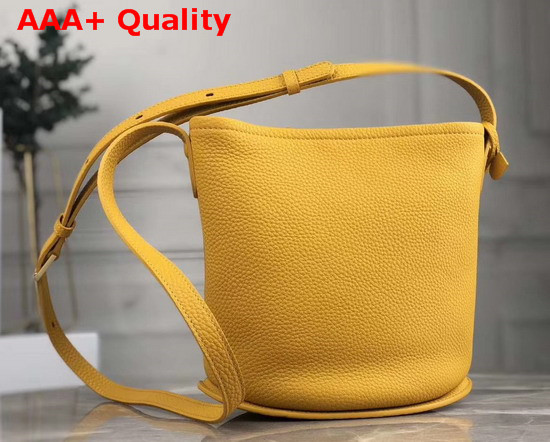 Delvaux Pin Mini Bucket Bag Yellow Taurillon Soft Leather Replica