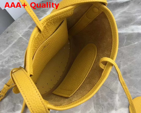 Delvaux Pin Mini Bucket Bag Yellow Taurillon Soft Leather Replica