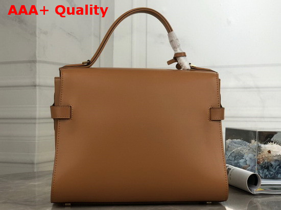 Delvaux Tempete MM Top Handle Bag in Brown Calfskin Leather Replica