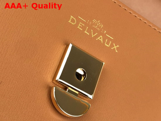 Delvaux Tempete MM Top Handle Bag in Brown Calfskin Leather Replica