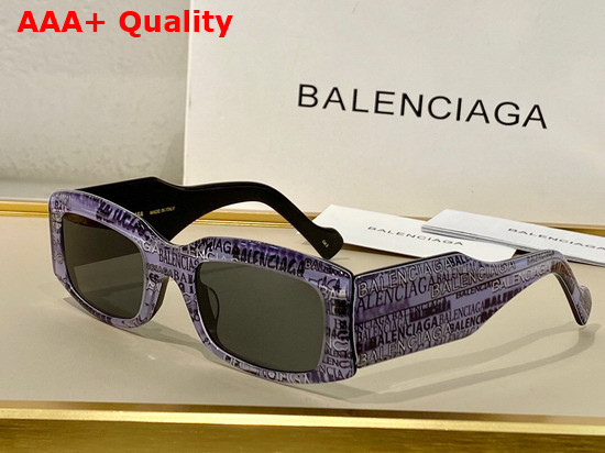 Balenciaga Rectangle Sunglasses Black and Wihte Stripe Replica