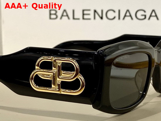 Balenciaga Rectangle Sunglasses Black and Wihte Stripe Replica