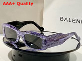 Balenciaga Rectangle Sunglasses with Allover Balenciaga Logo Replica