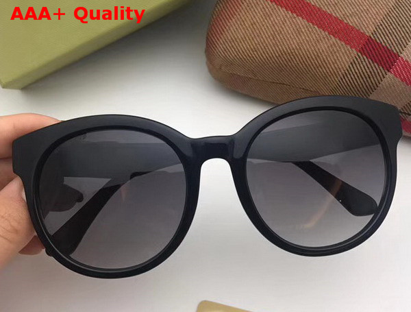 Burberry Round Frame Acetate Sunglasses Black Replica