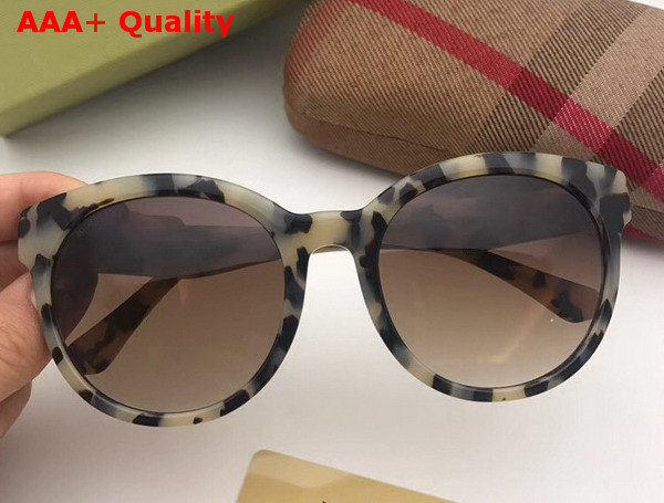 Burberry Round Frame Acetate Sunglasses Black Replica