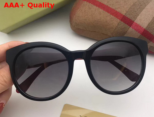 Burberry Round Frame Acetate Sunglasses Black Replica