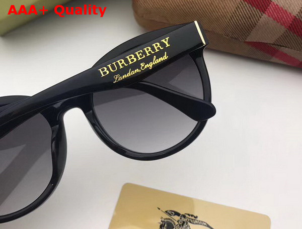Burberry Round Frame Acetate Sunglasses Black Replica