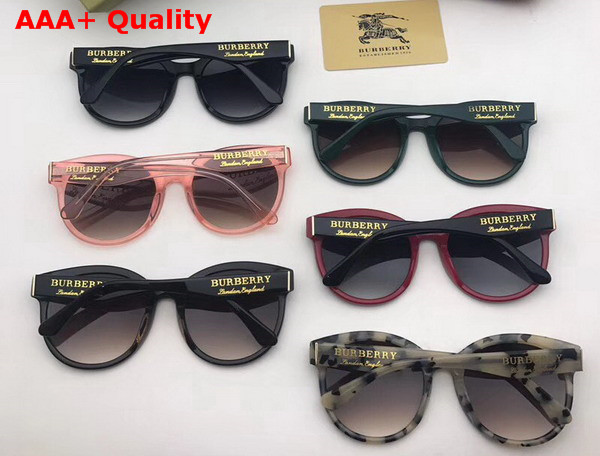 Burberry Round Frame Acetate Sunglasses Black Replica