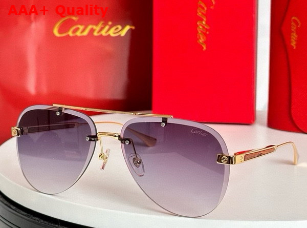 Cartier Aviator Sunglasses Blue Lense Replica
