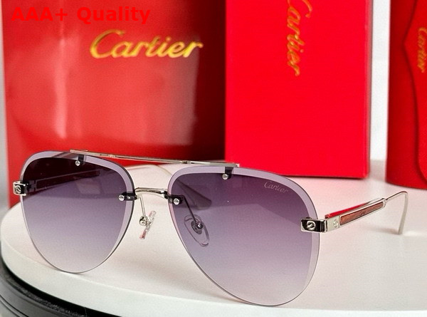 Cartier Aviator Sunglasses Blue Lense Replica