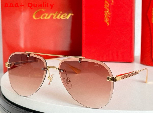 Cartier Aviator Sunglasses Blue Lense Replica