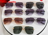 Cartier Square Sunglasses in Blue Lense Smooth Golden Finish Metal Replica