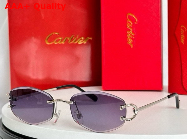 Cartier Sunglasses Classic C De Cartier Motif Smooth Golden Finish Metal Green Lenses Replica