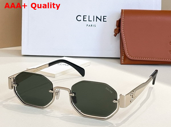 Celine Triomphe Sunglasses Golden Metal Blue Lense Replica