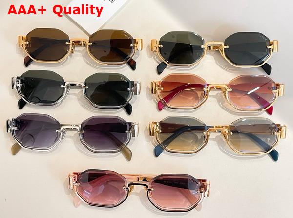 Celine Triomphe Sunglasses Golden Metal Blue Lense Replica