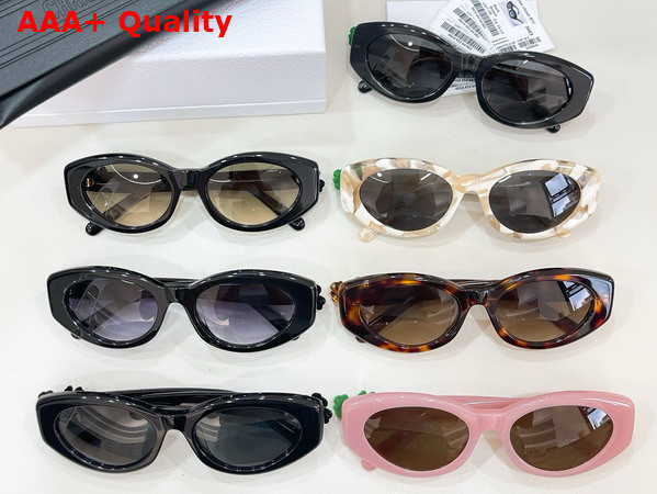 Dior Clover B1F Shiny Black Oval Sunglasses Replica