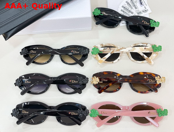 Dior Clover B1F Shiny Black Oval Sunglasses Replica