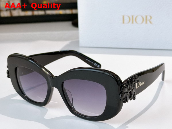 Dior Clover S3F Shiny Black Square Sunglasses Replica