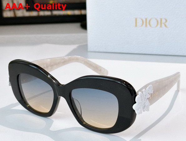 Dior Clover S3F Shiny Black Square Sunglasses Replica