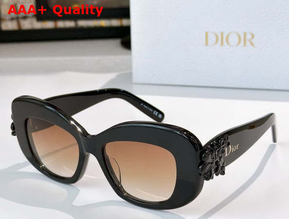 Dior Clover S3F Shiny Black Square Sunglasses Replica