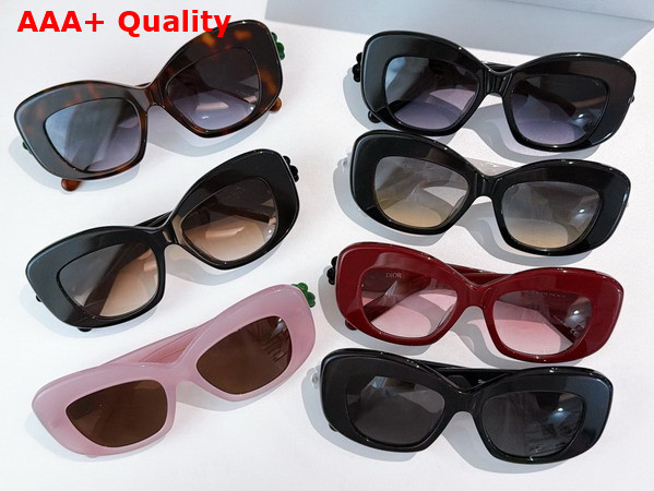 Dior Clover S3F Shiny Black Square Sunglasses Replica