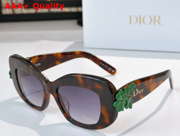 Dior Clover S3F Shiny Black Square Sunglasses Replica